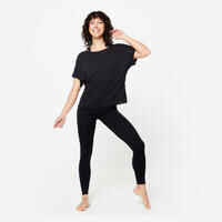 Women's Modern Dance Loose-Fit Short-Sleeved T-Shirt - Black