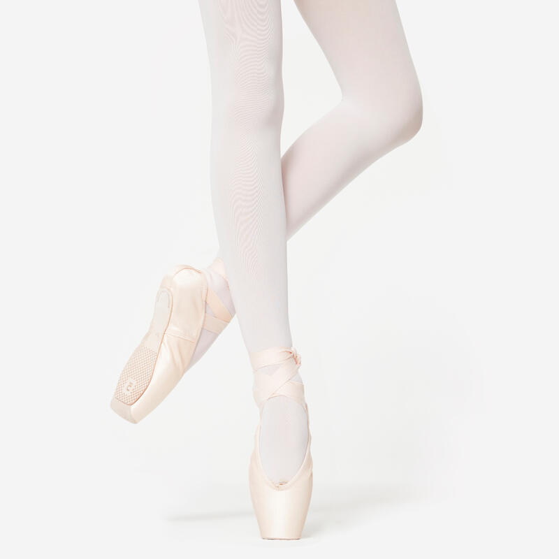 Pointes de danse avec semelles à rigidité moyenne souple femme, beige