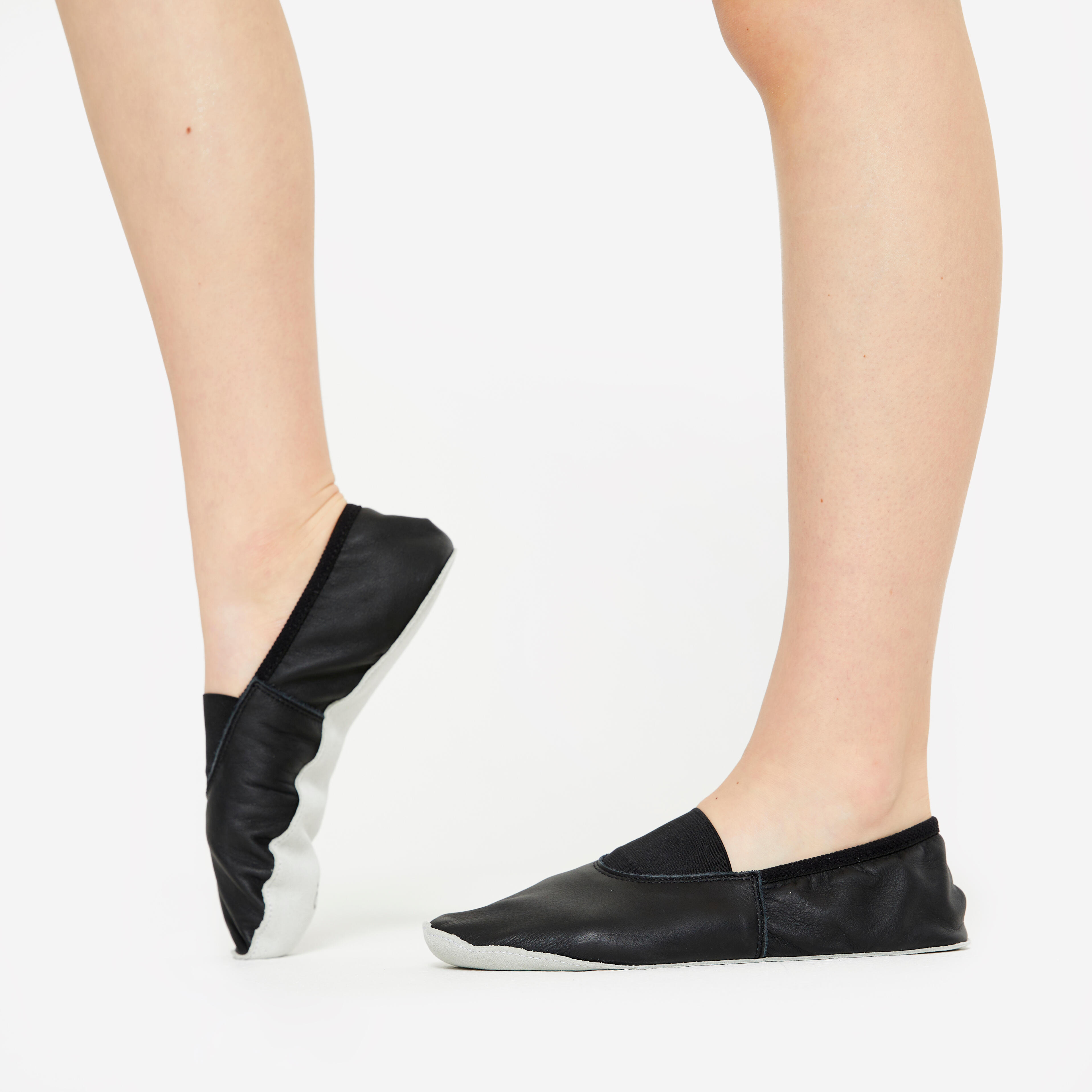 Soft leather modern'jazz dance slippers - black