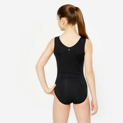 Girls' Basic Sleeveless Gym Leotard - Black