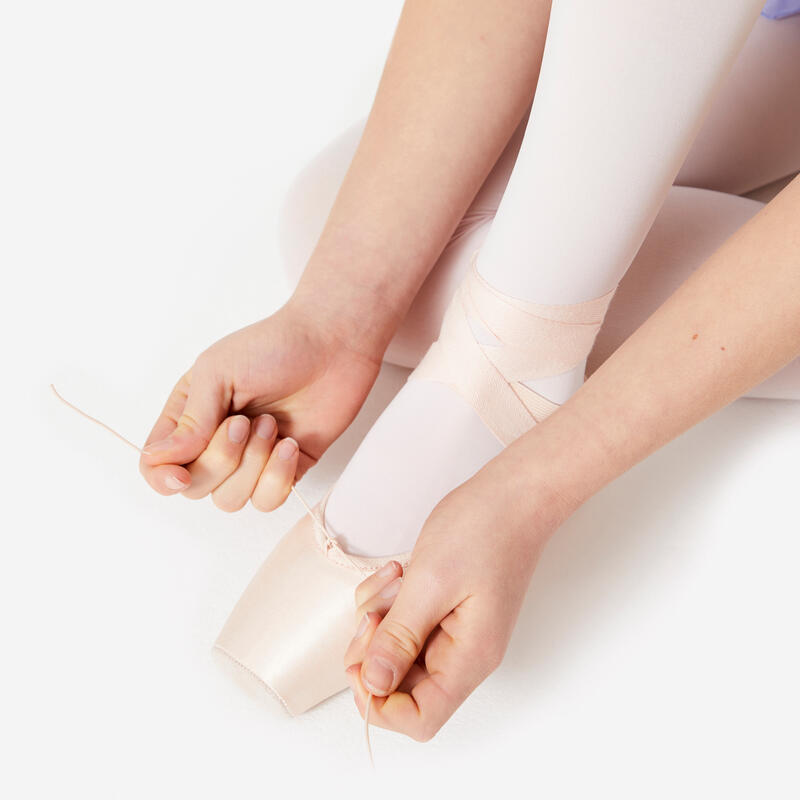 Pointes met soepele zool voor beginners beige