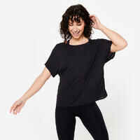 Women's Modern Dance Loose-Fit Short-Sleeved T-Shirt - Black