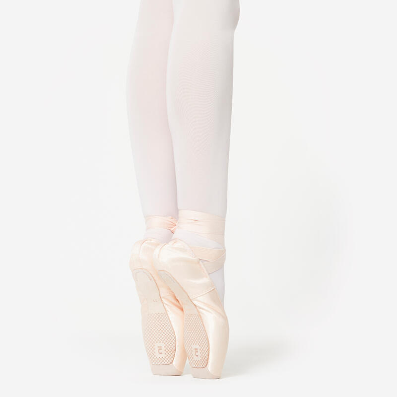 Pointes de danse avec semelles à rigidité moyenne souple femme, beige