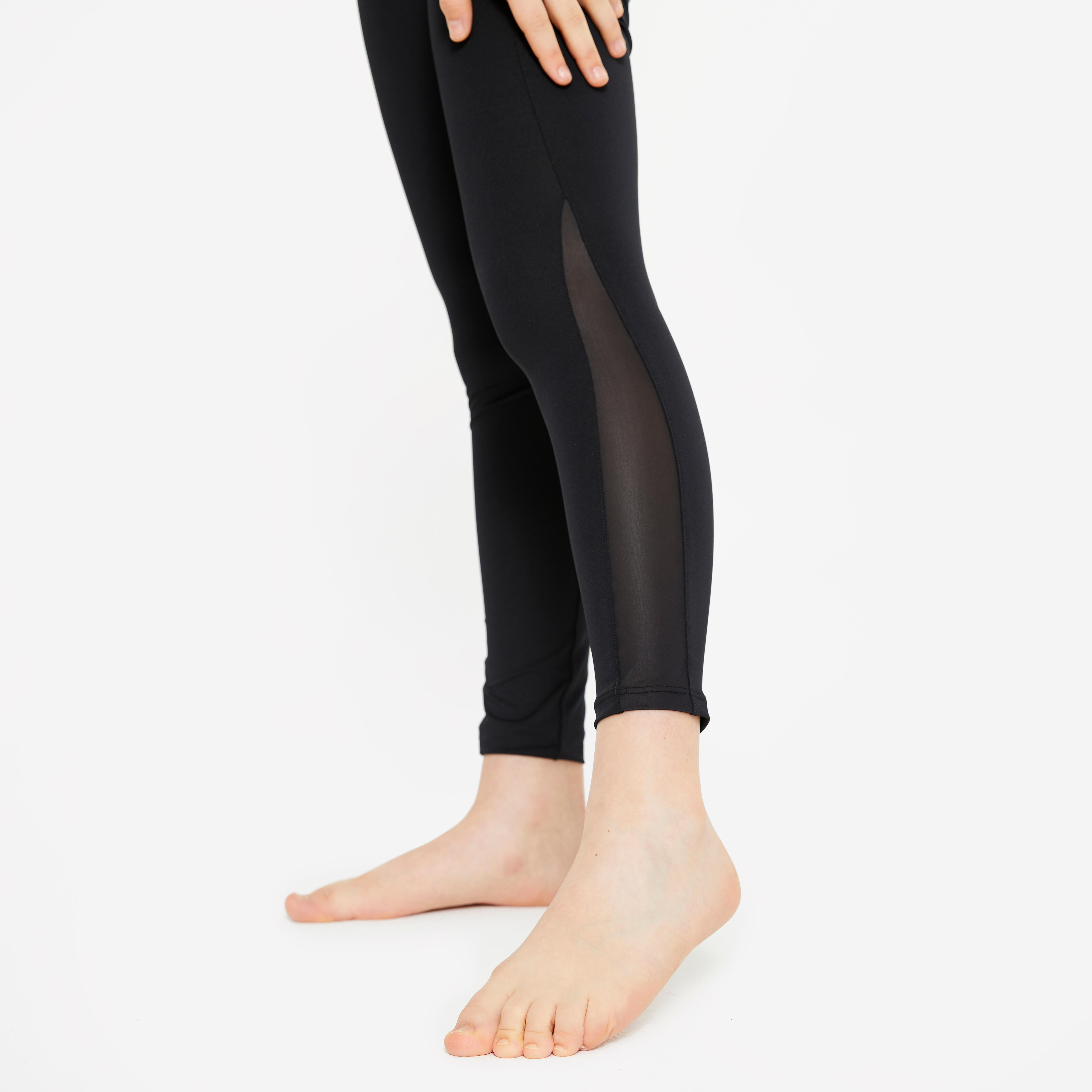 Legging da ginnastica con paillettes per bambina - nero