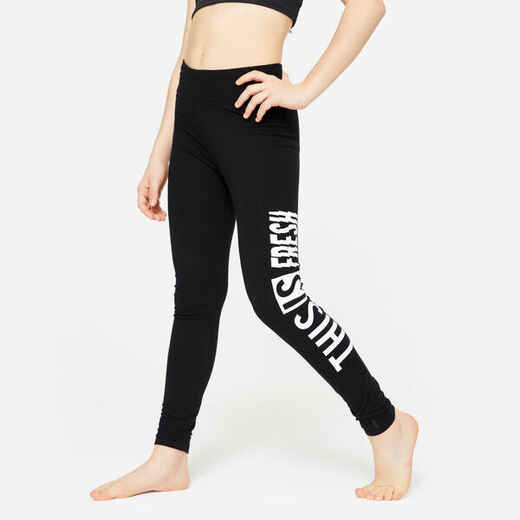 
      Tanz-Leggings Modern Dance hoher Taillenbund Mädchen - schwarz
  