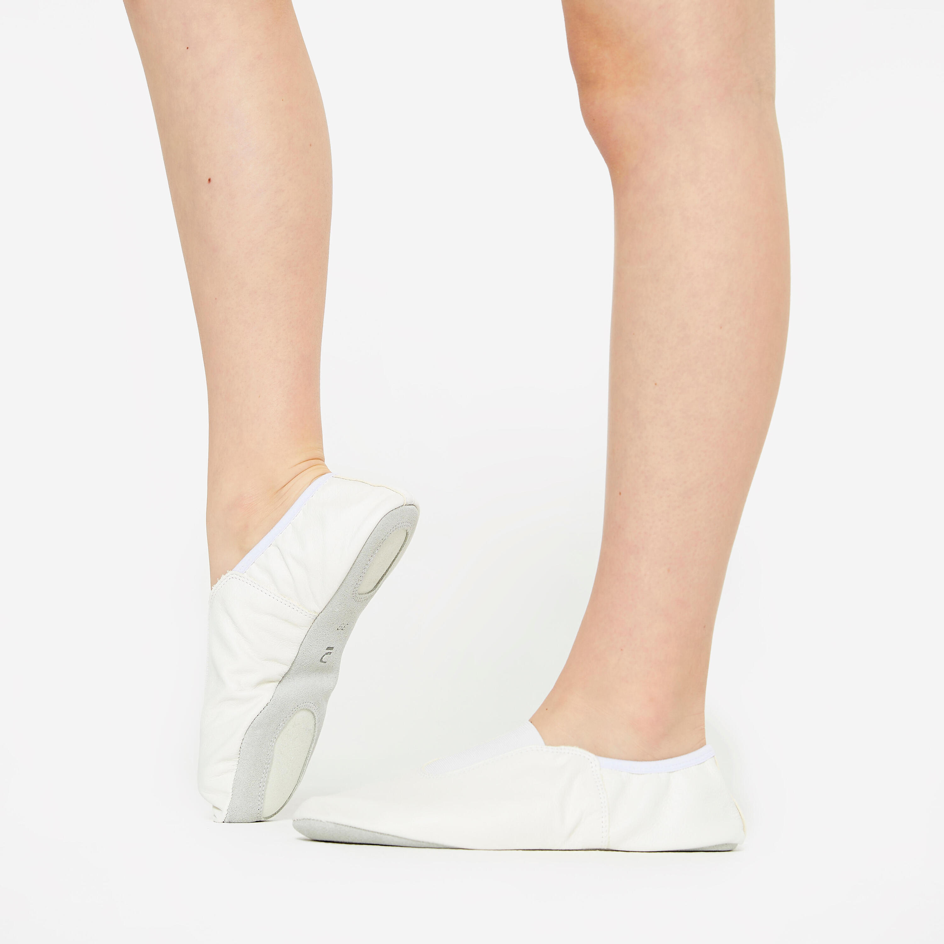Turnschoenen voor meisjes en jongens leer wit 2/4