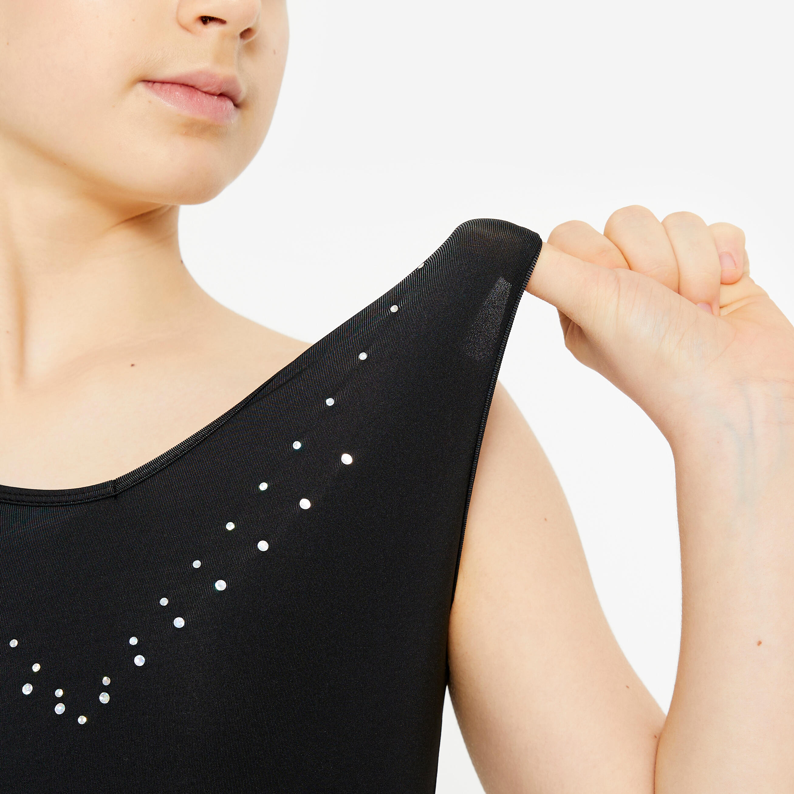 Girls’ Ballet Sleeveless Leotard - Black - DOMYOS