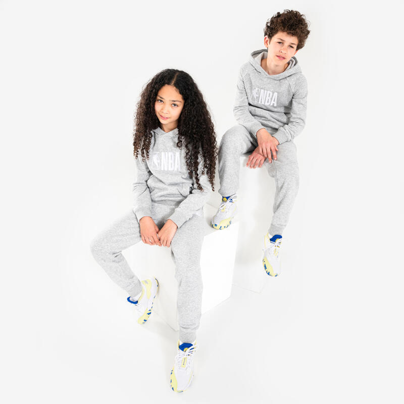 Basketbalhoodie voor kinderen 900 NBA grijs