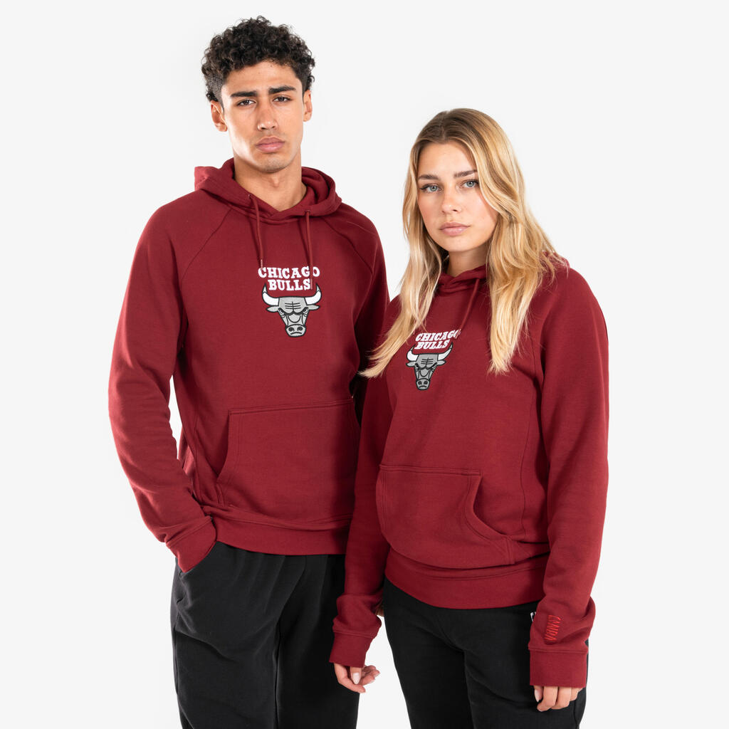 Unisex mikina s kapucňou 900 NBA Chicago Bulls bordová