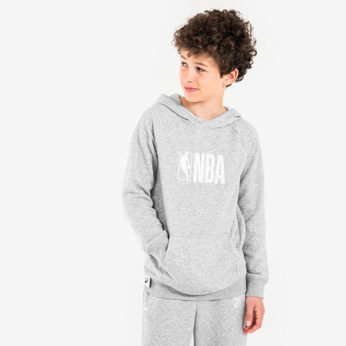 Sweat à capuche logo NBA enfant, Hoodie 900 NBA JR gris