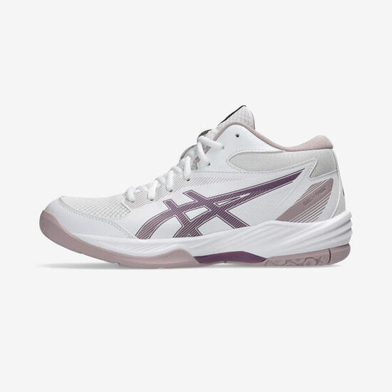 Chaussures de volley-ball Femme - Asics Gel-Task 4 Mid - blanches et mauves