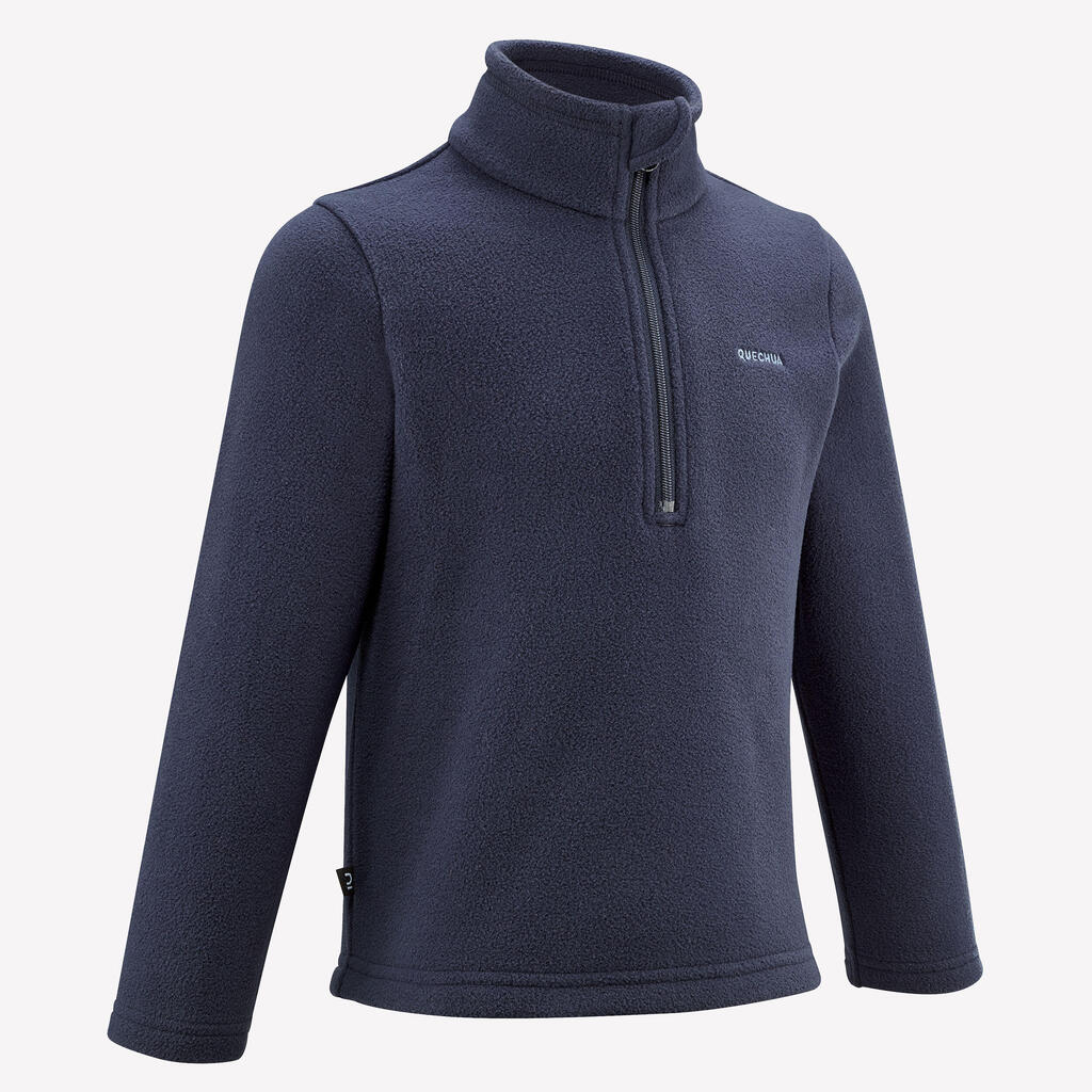Polaire de randonnée enfant 2-6 ans, MH100 demi zip bleu
