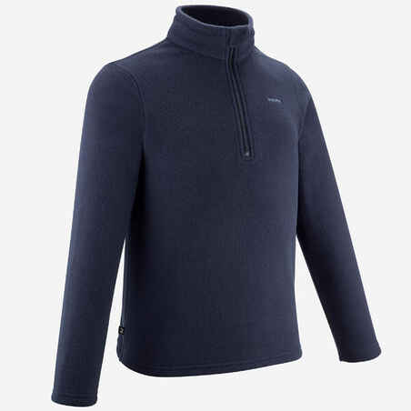 Kids’ Hiking Fleece Jacket MH100 - 7-15 years - Half Zip - Blue