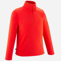Kids’ hiking fleece jacket MH100 Half Zip - 7-15 years - Red