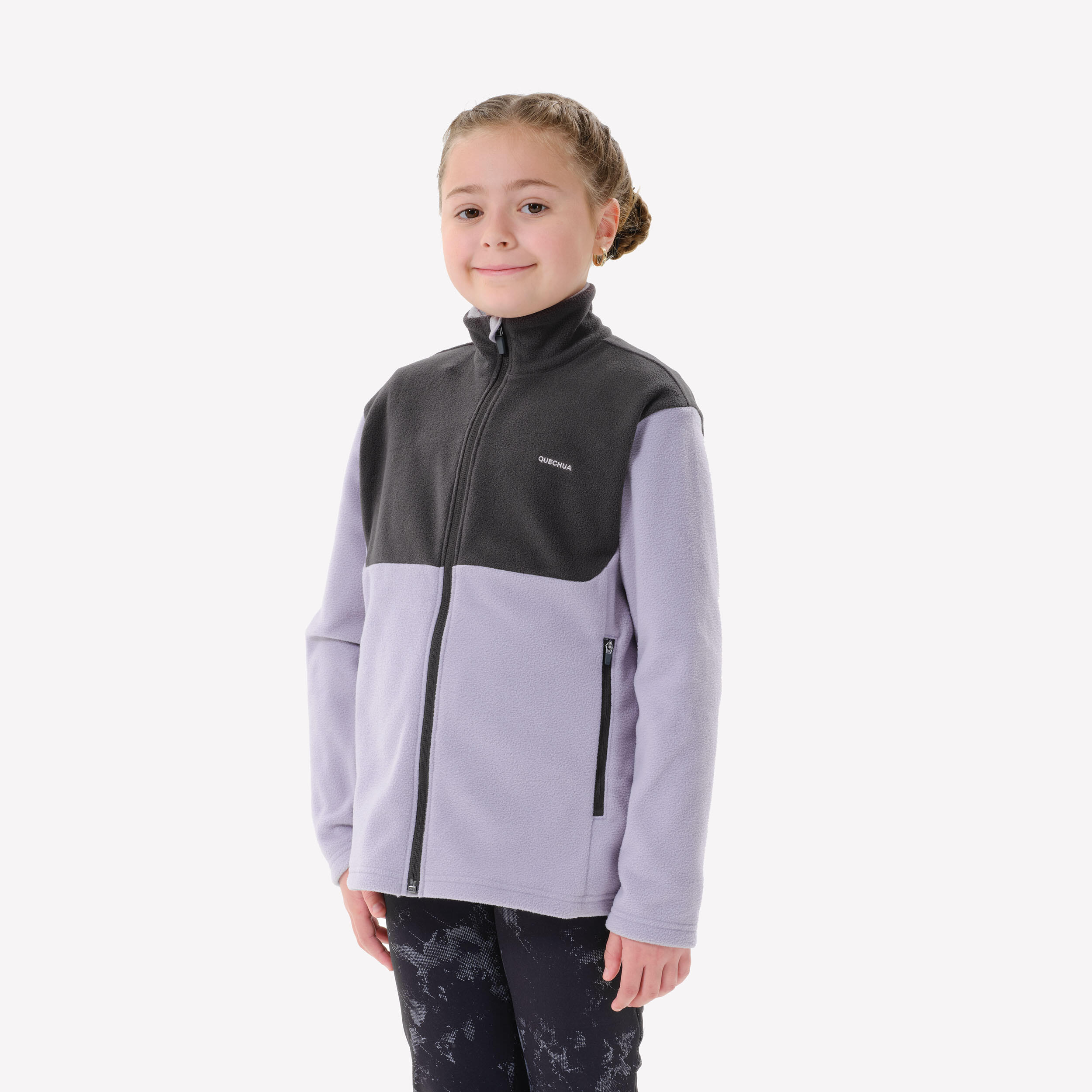 Children's hiking fleece jacket - MH500 ZIP TW - 7-15 years