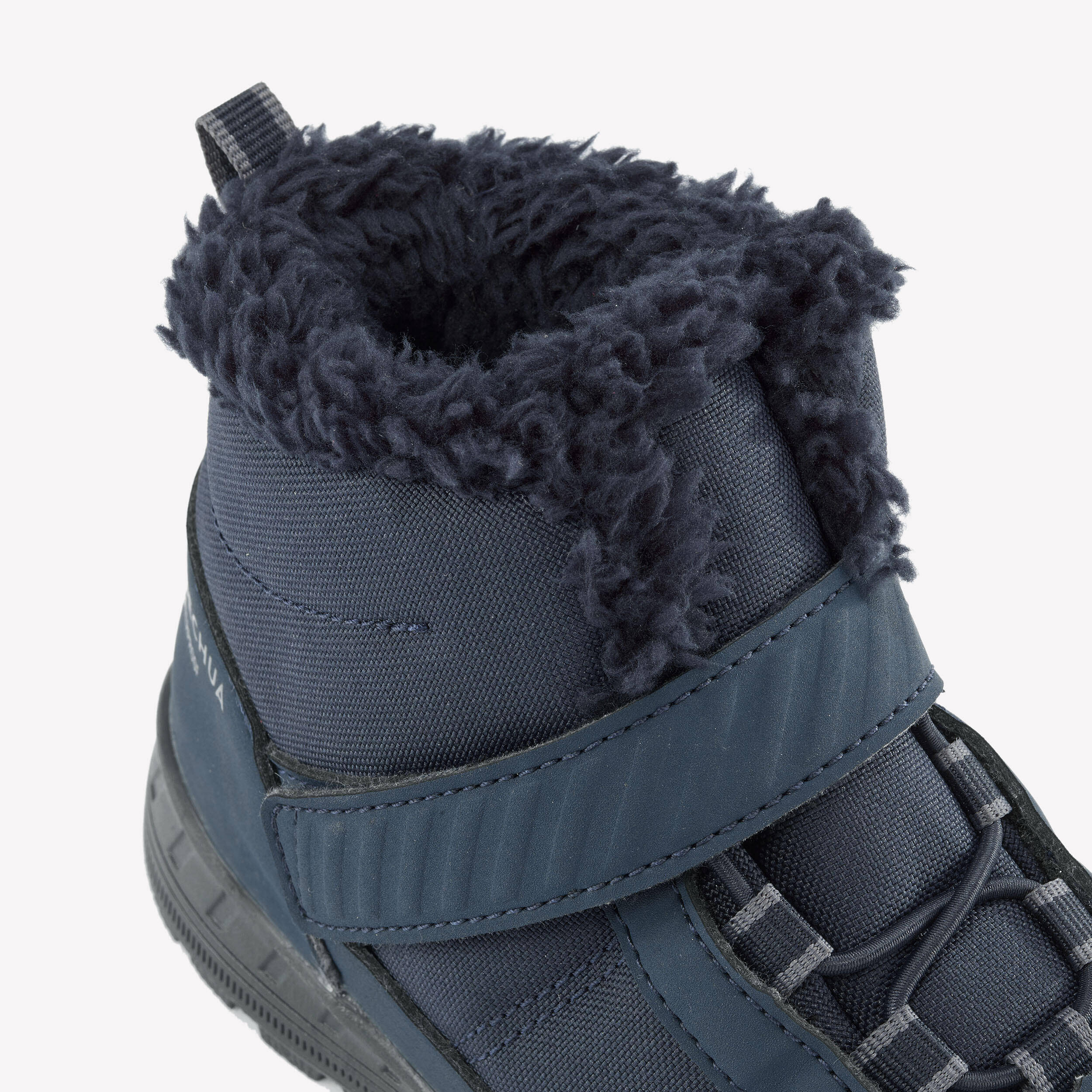 Kids warm and waterproof hiking boots, UK JR sizes 7-2, SH100 Rip-tab -  3