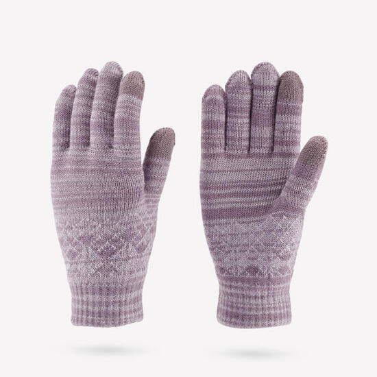 Gants en maille tactiles enfant 4-14 ans, HIKE100 violet