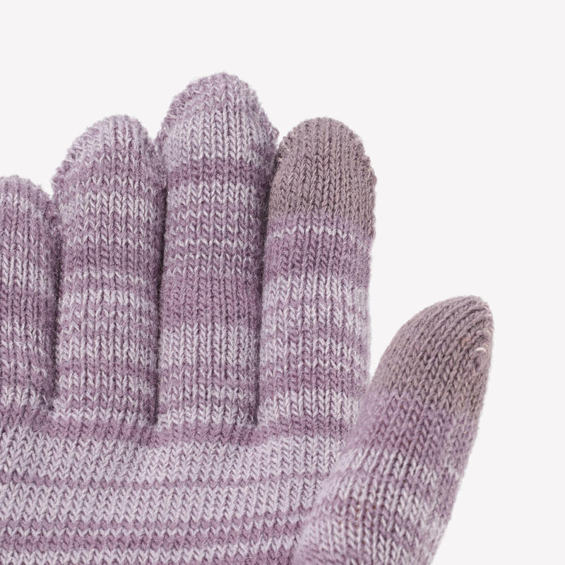 Gants en maille tactiles  enfant 4-14 ans, HIKE100 violet
