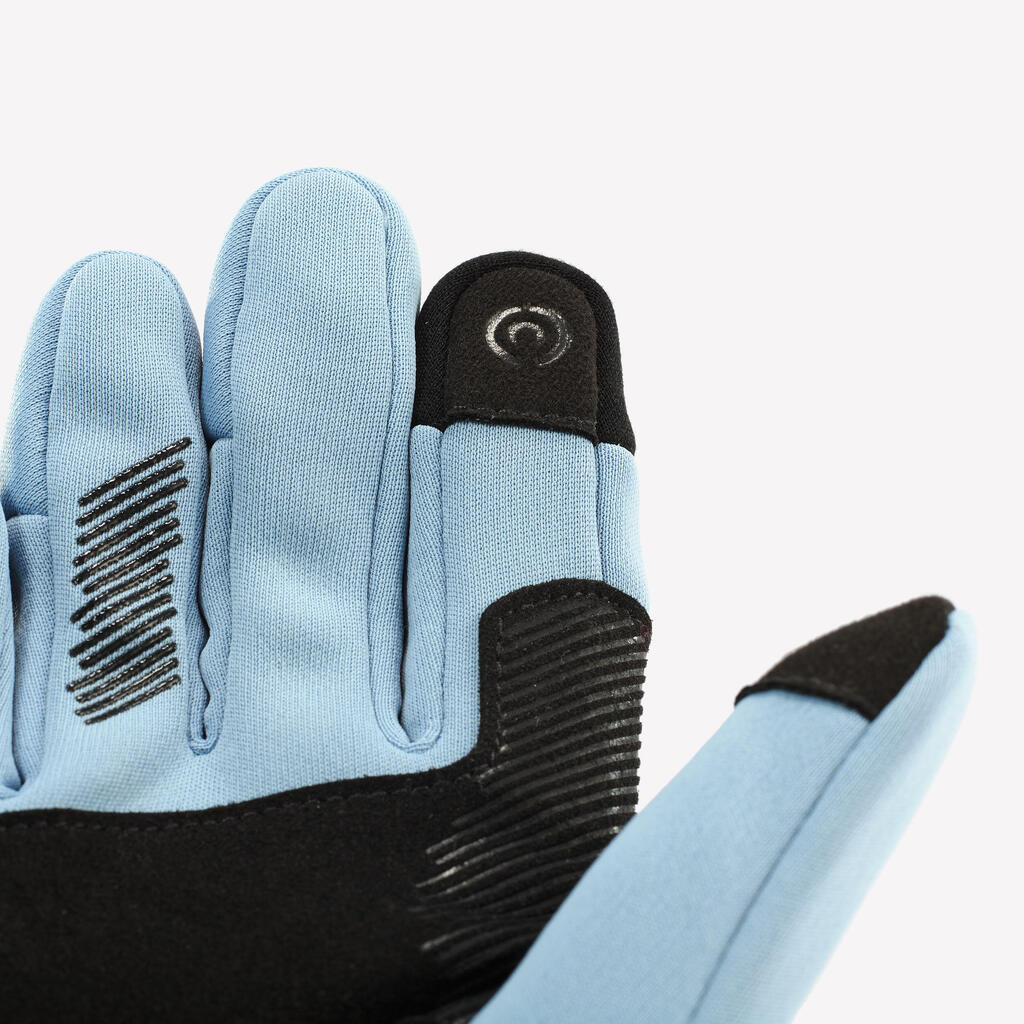 Kids' Tactile Stretch Gloves 6-14 Years HIKE500-Blue