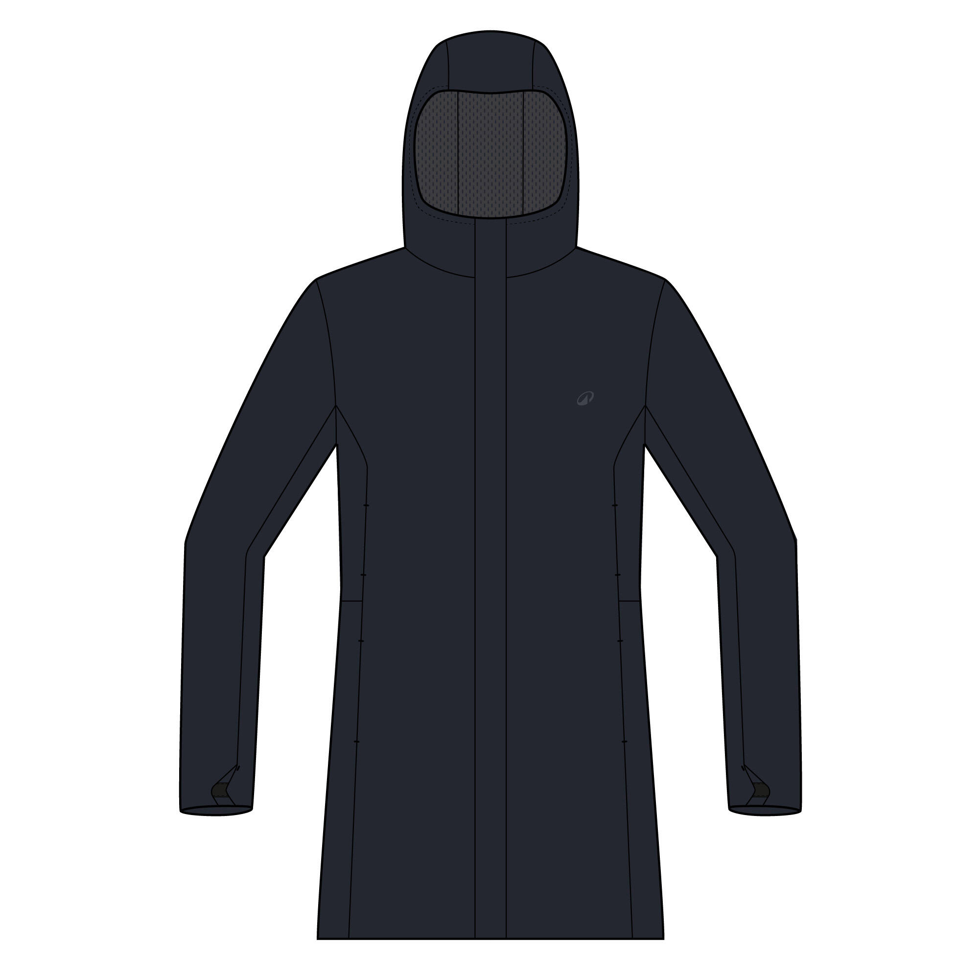 Jas Sailing 500 dames waterdicht lang marineblauw 9/39