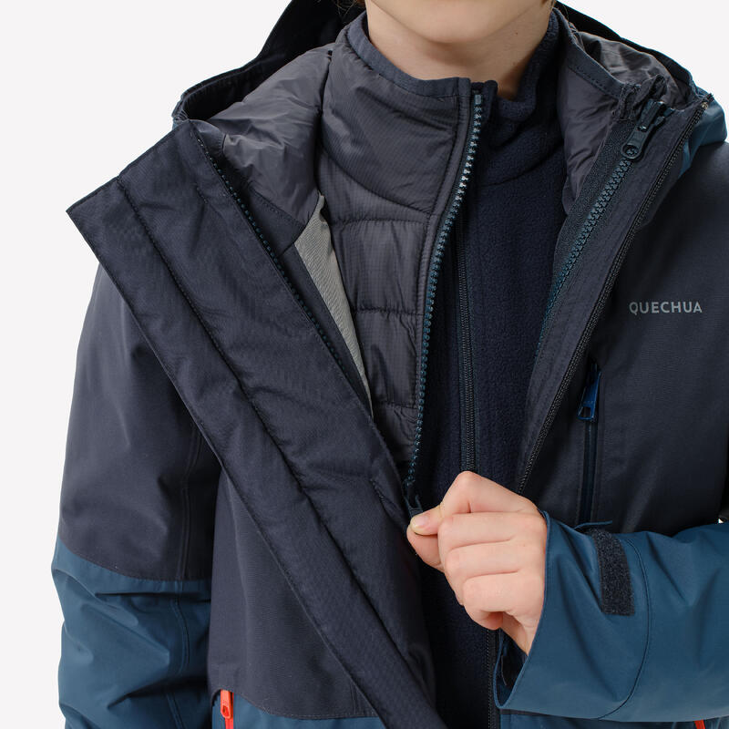 Kurtka turystyczna dla dzieci Quechua SH500 3w1  -9°C wodoodporna