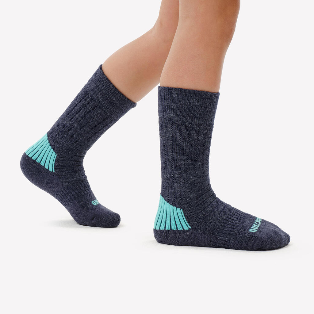 Calcetas cálidas de senderismo - SH100 MID - Niños X2 pares 