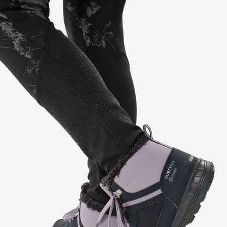 Girls’ warm, hiking leggings, 7-15 years, NH100 - Black