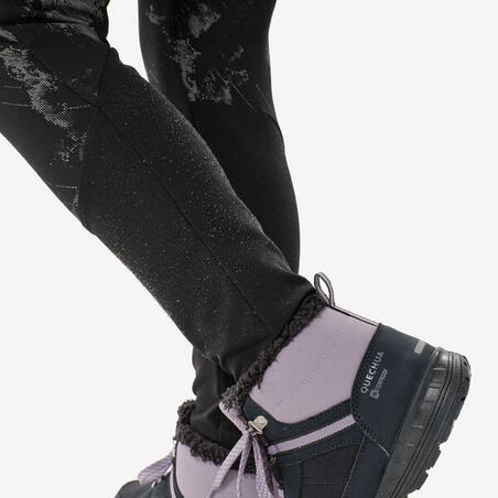 Легінси дитячі SH100 для туризму для 7-15 років чорні 