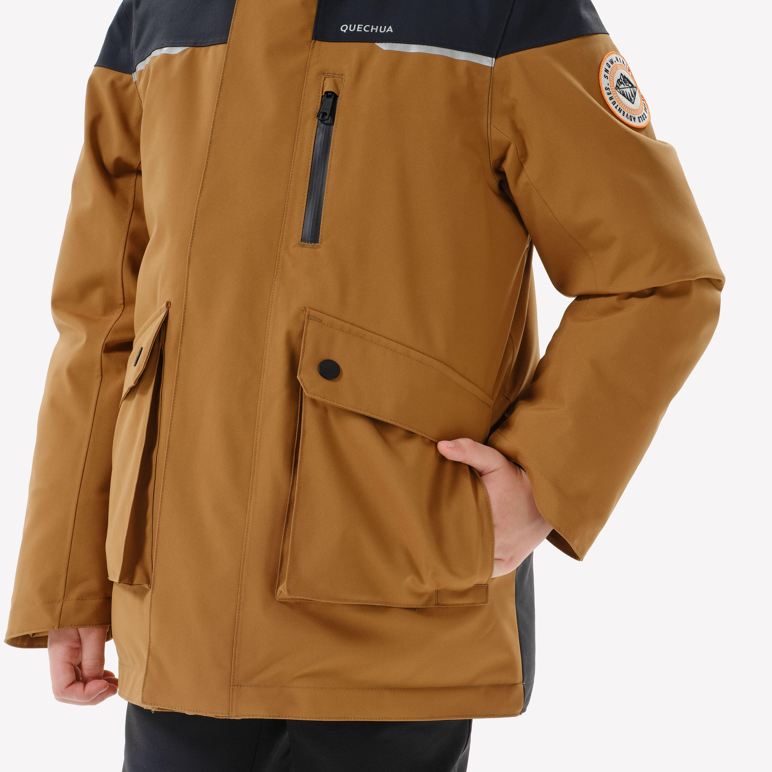 Boys’ warm and waterproof hiking Parka NH900 - 7-15 years - Brown 12/16