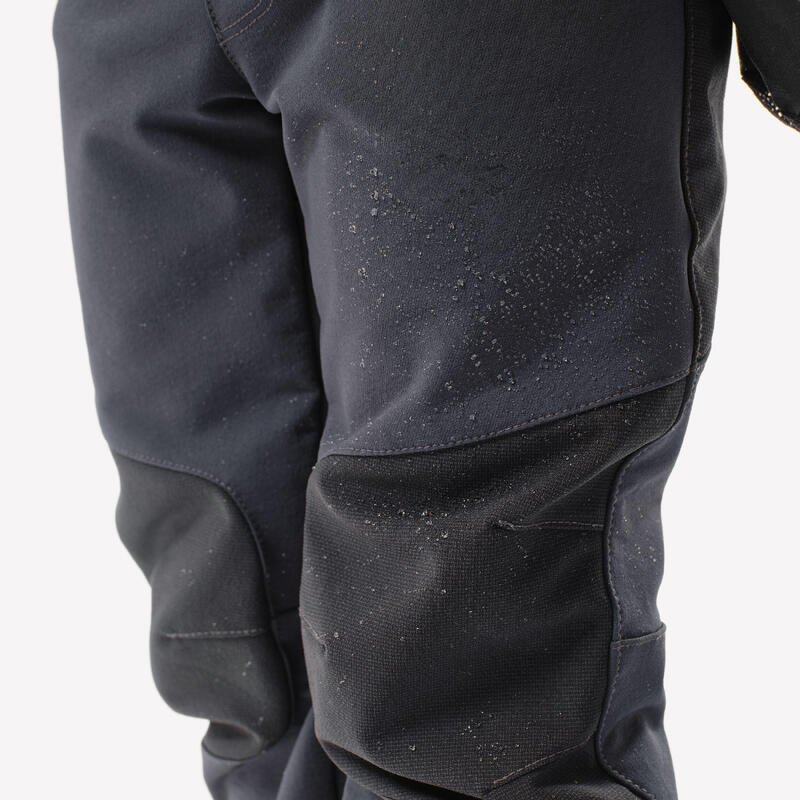 Pantalon Drumeție la munte MH900 Softshell Negru Băieți 2-6 ani
