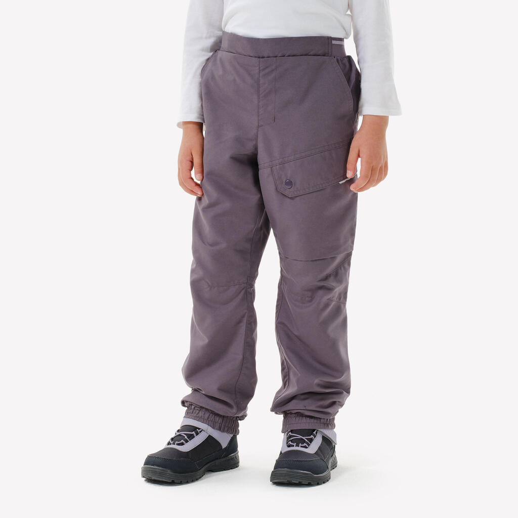 CHILDREN'S WARM WATER REPELLENT HIKING TROUSERS - SH100 X-WARM - AGE 2-6