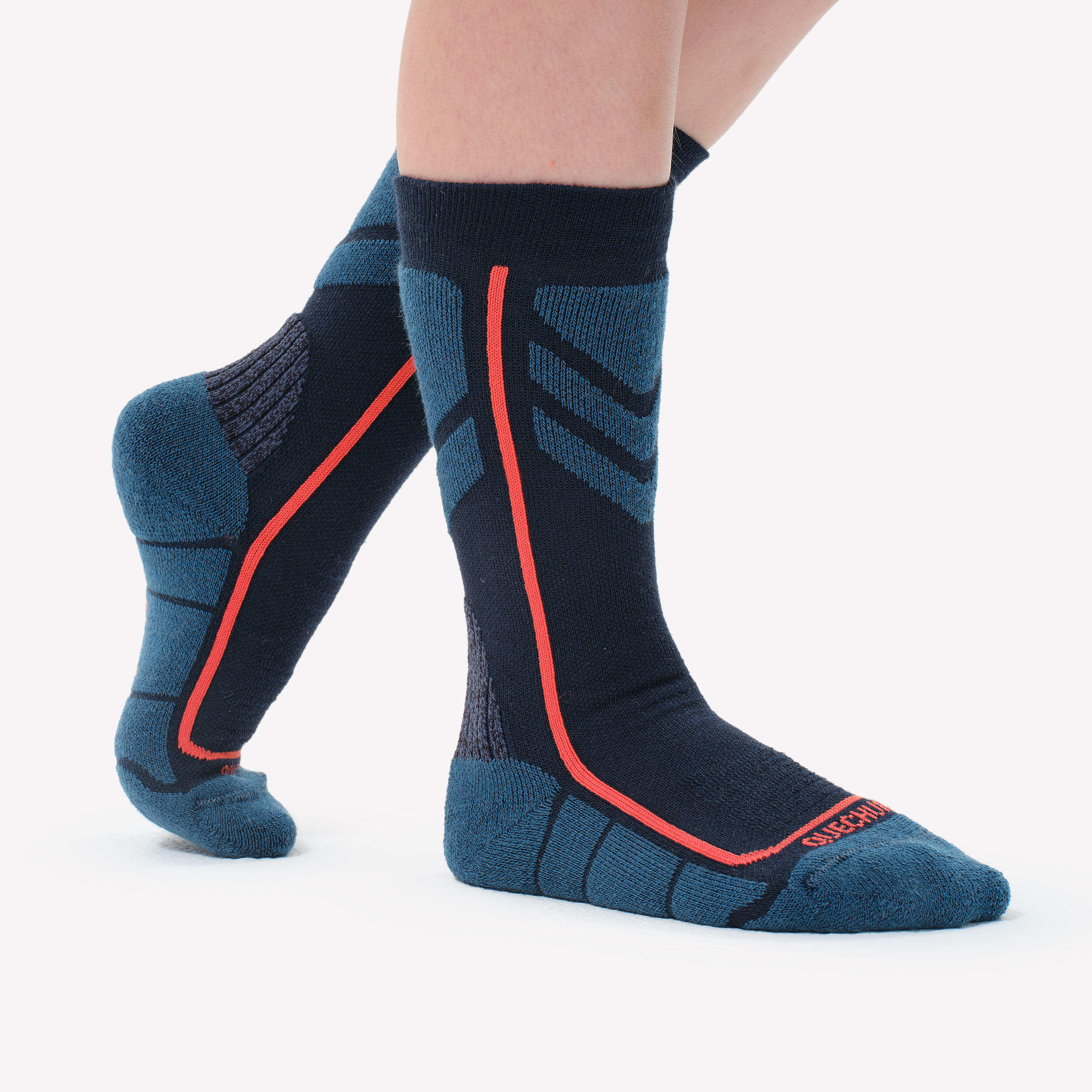 Kids’ Warm Hiking Socks x2 Pairs, SH 500 Mid 6/6
