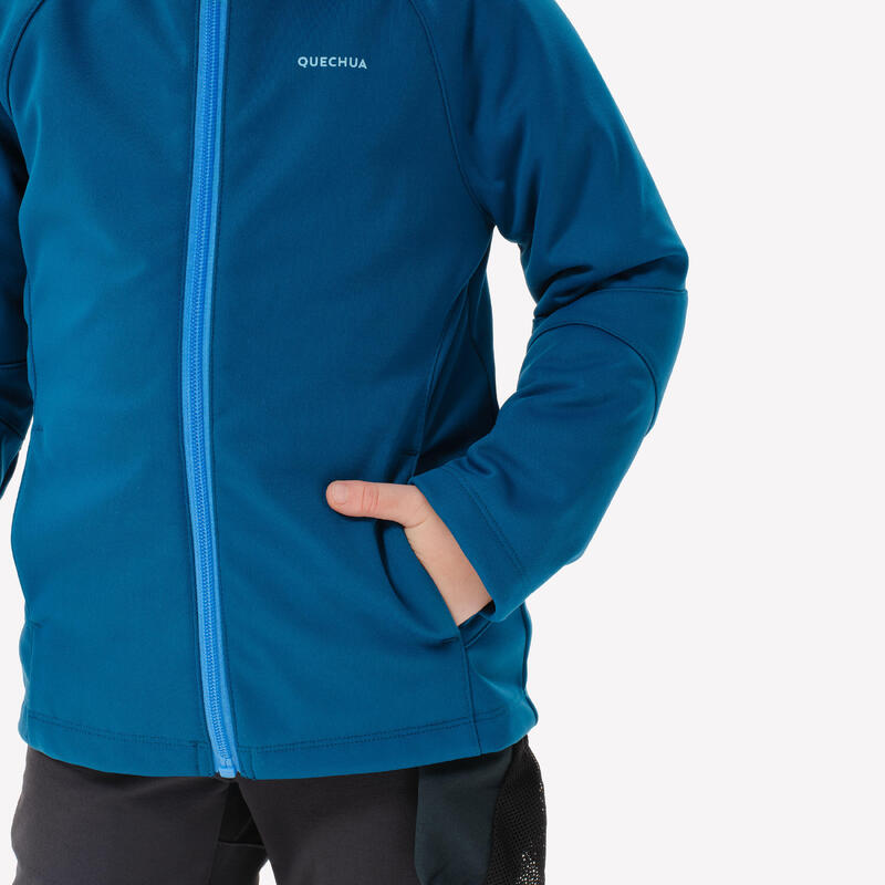 Geacă Softshell Drumeție MH900 Albastru Copii 2-6 ani