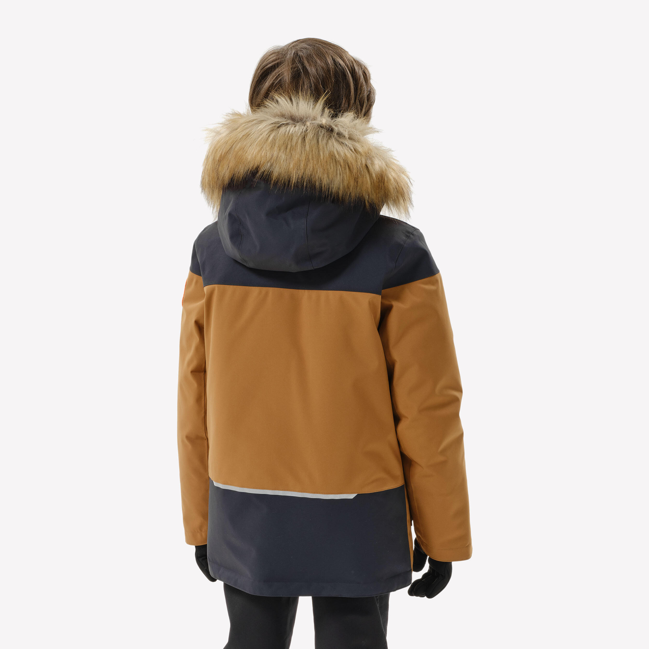 Boys’ warm and waterproof hiking Parka NH900 - 7-15 years - Brown 4/16