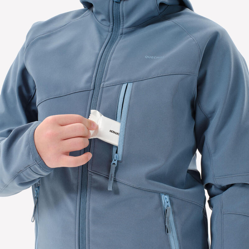 Geacă Softshell Drumeție la munte MH900 Albastru Copii 7-15 ani