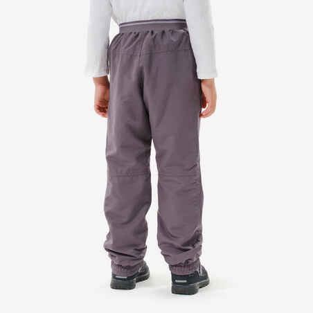 CHILDREN'S WARM WATER REPELLENT HIKING TROUSERS - SH100 X-WARM - AGE 2-6
