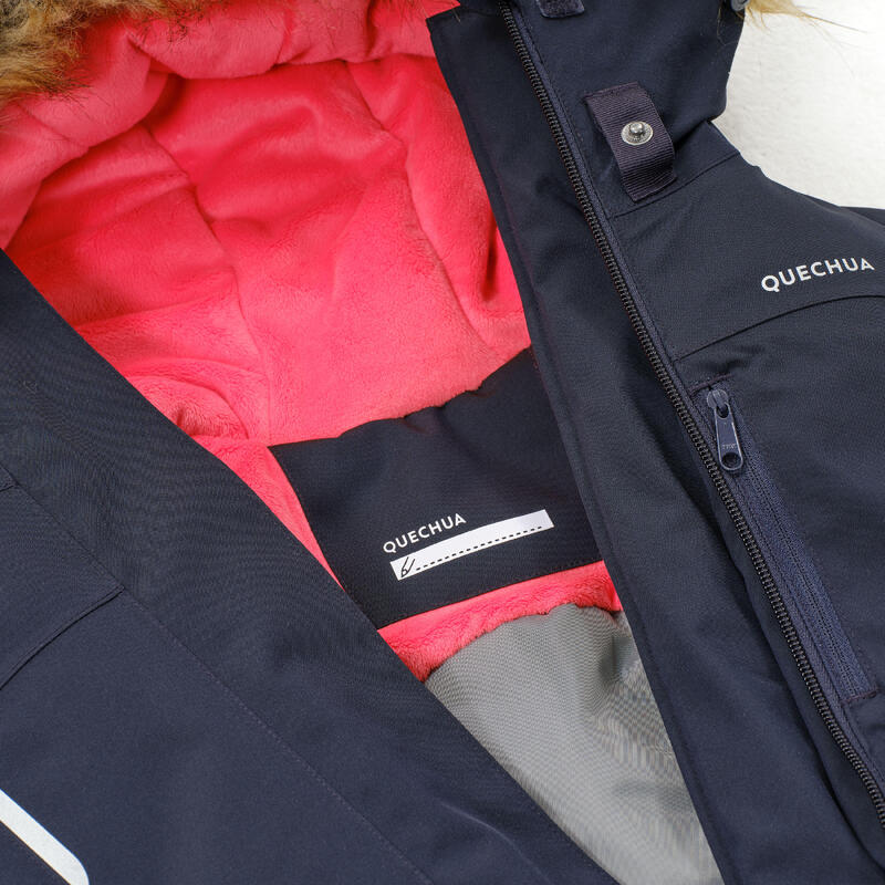 Parka chaude et imperméable de randonnée fille 7-15 ans, NH900 bleu
