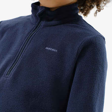 Kids’ Hiking Fleece Jacket MH100 - 7-15 years - Half Zip - Blue