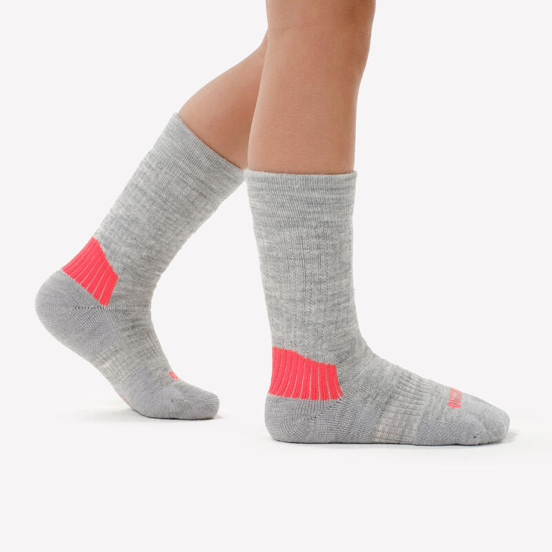 Dětské turistické polovysoké hřejivé ponožky SH 100 2 páry