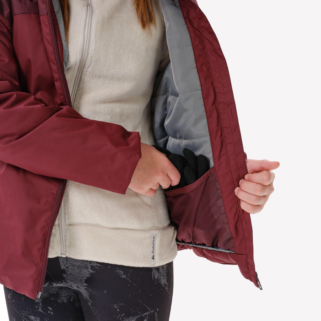 VESTE HIVER CHAUDE ET IMPERMÉABLE DE RANDONNÉE - SH100 -3°C - ENFANT 7 - 15 ANS