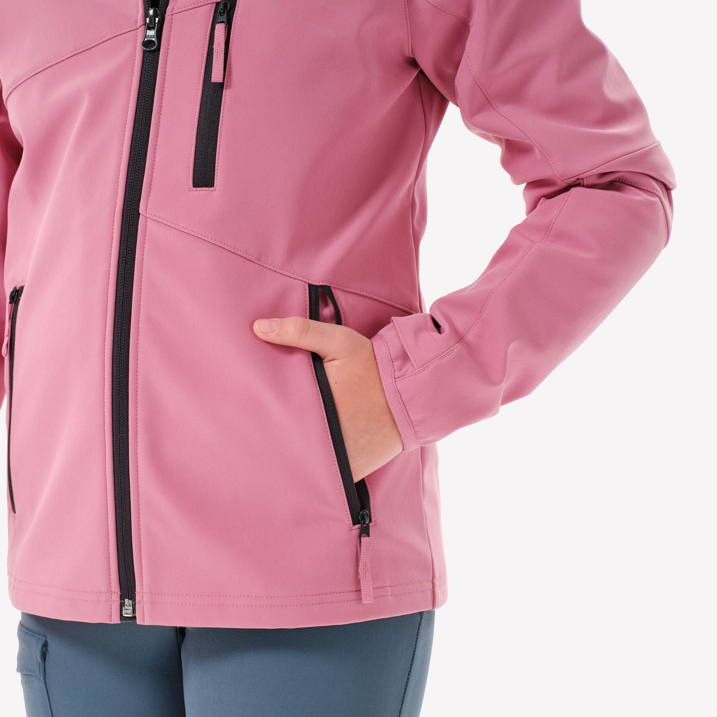 Softshelljacke Wandern Kinder 7-15 Jahre, MH900, Rosa 8/10