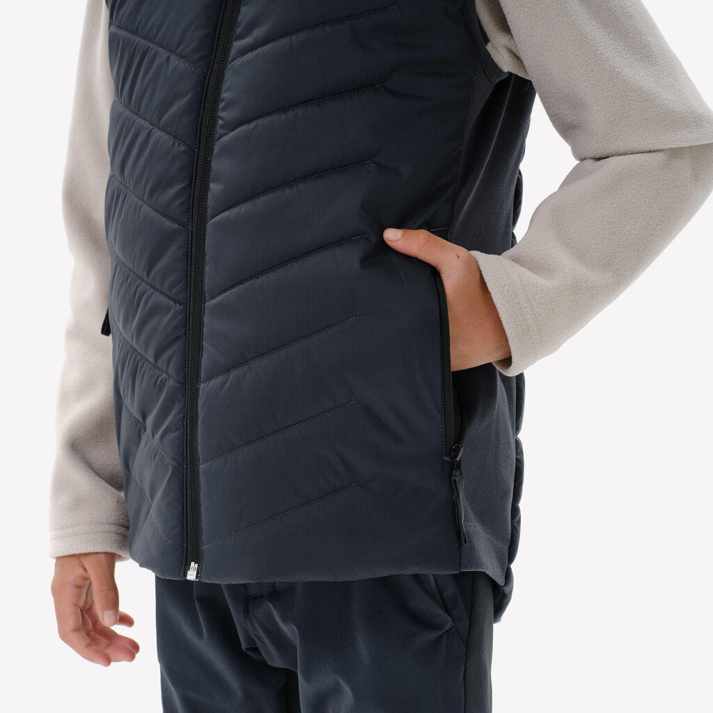 GILET DOUDOUNE DE RANDONNÉE - HYBRIDE NOIR - ENFANT 7-15 ANS