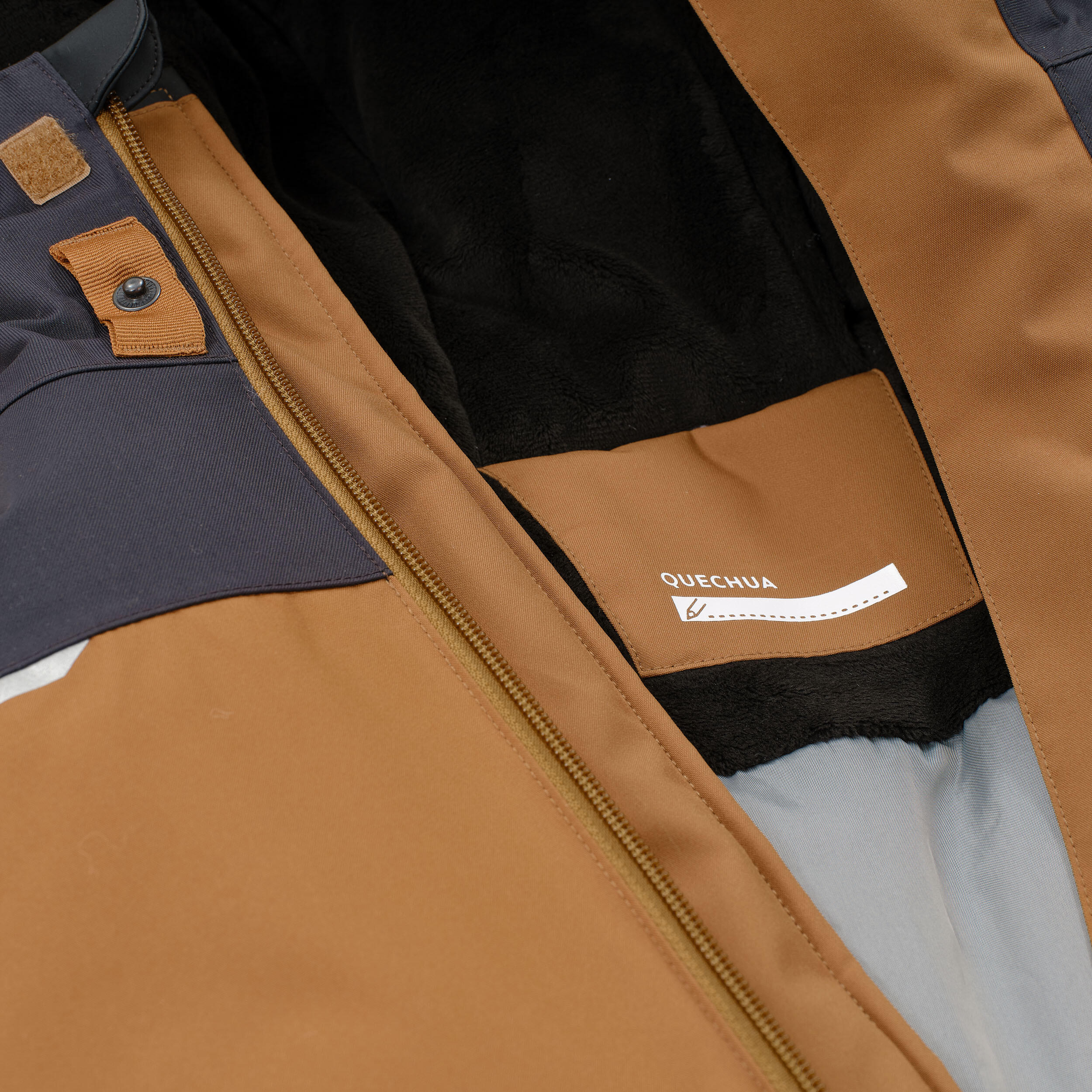 Boys’ warm and waterproof hiking Parka NH900 - 7-15 years - Brown 16/16