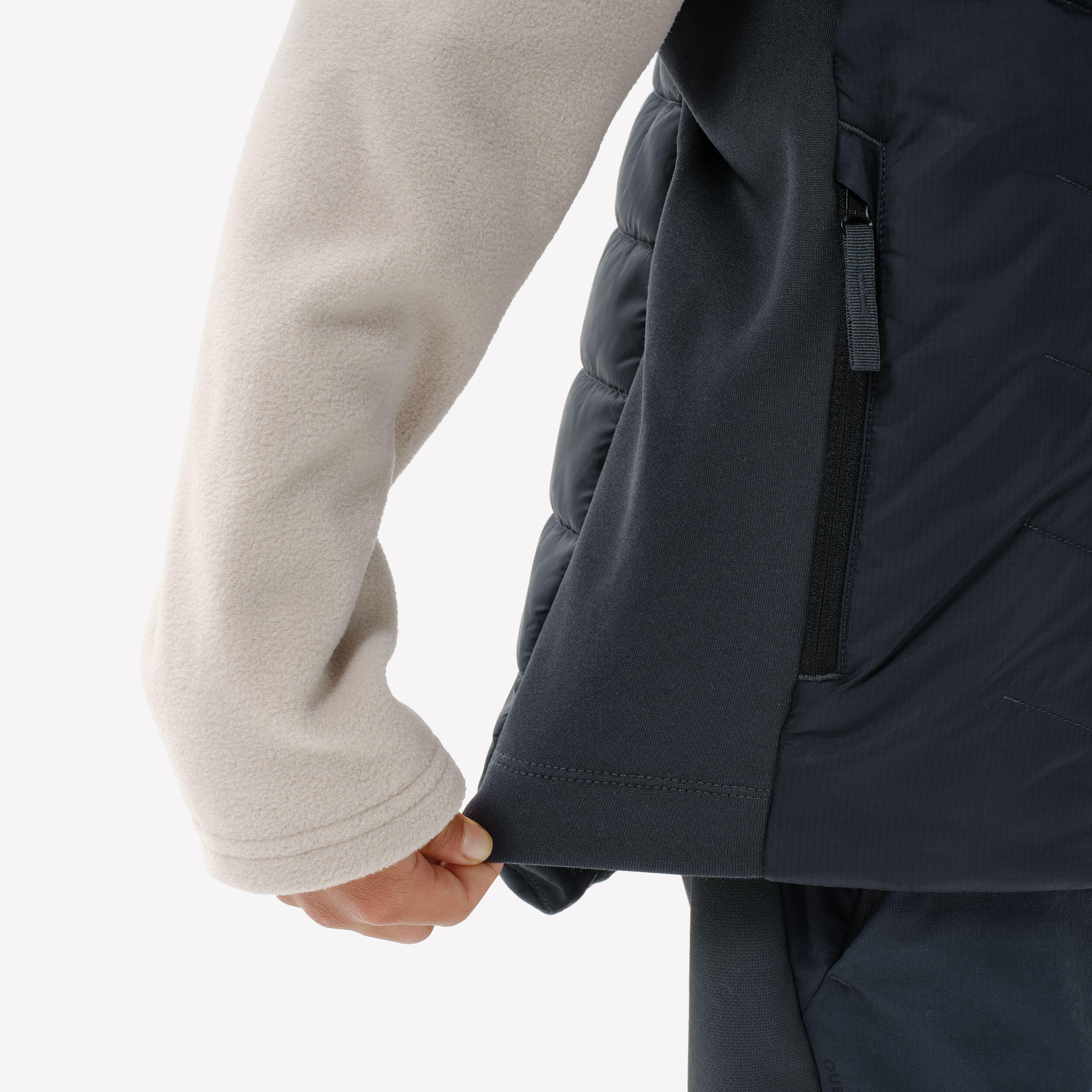 Wattierte Weste Kinder Gr.122–170 Wandern - MH500 schwarz 8/9