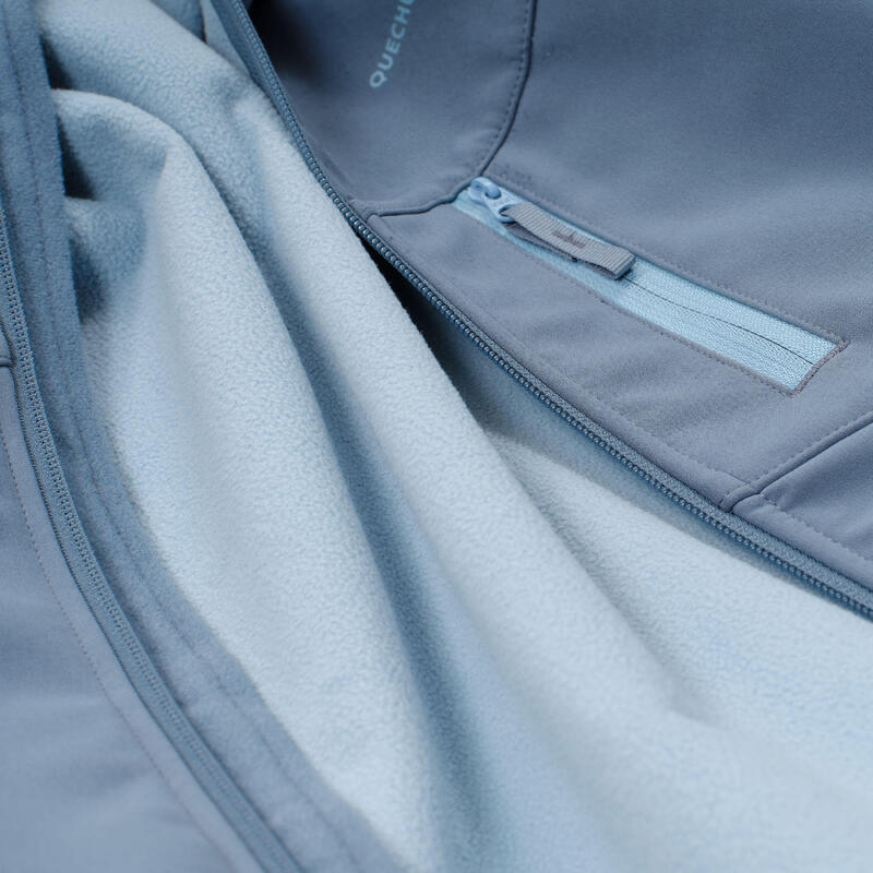 Geacă Softshell Drumeție la munte MH900 Albastru Copii 7-15 ani