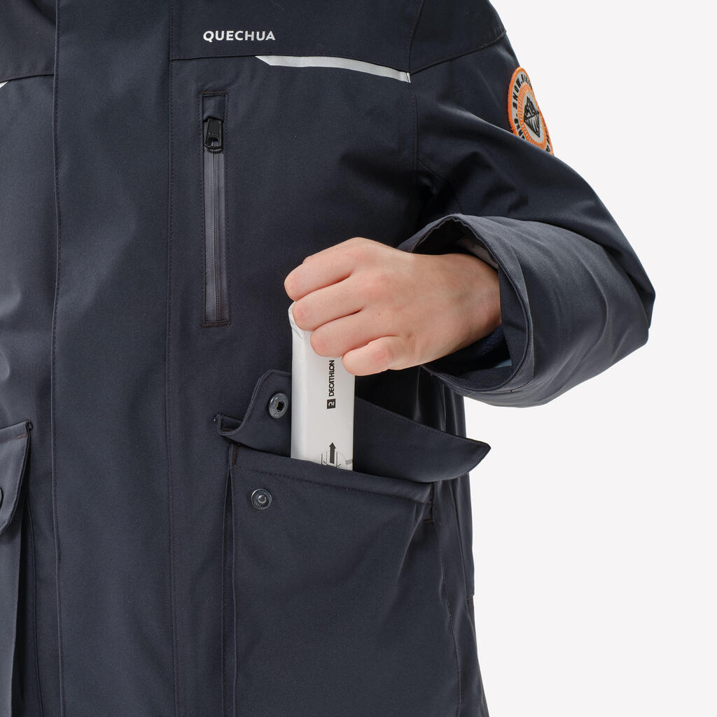 Boys' Hiking Warm and Waterproof Parka NH900, 7-15 years - Grey
