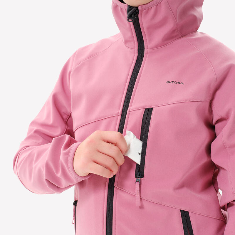 Softshelljacke Kinder Gr. 122–170 Wandern - MH900 TW rosa