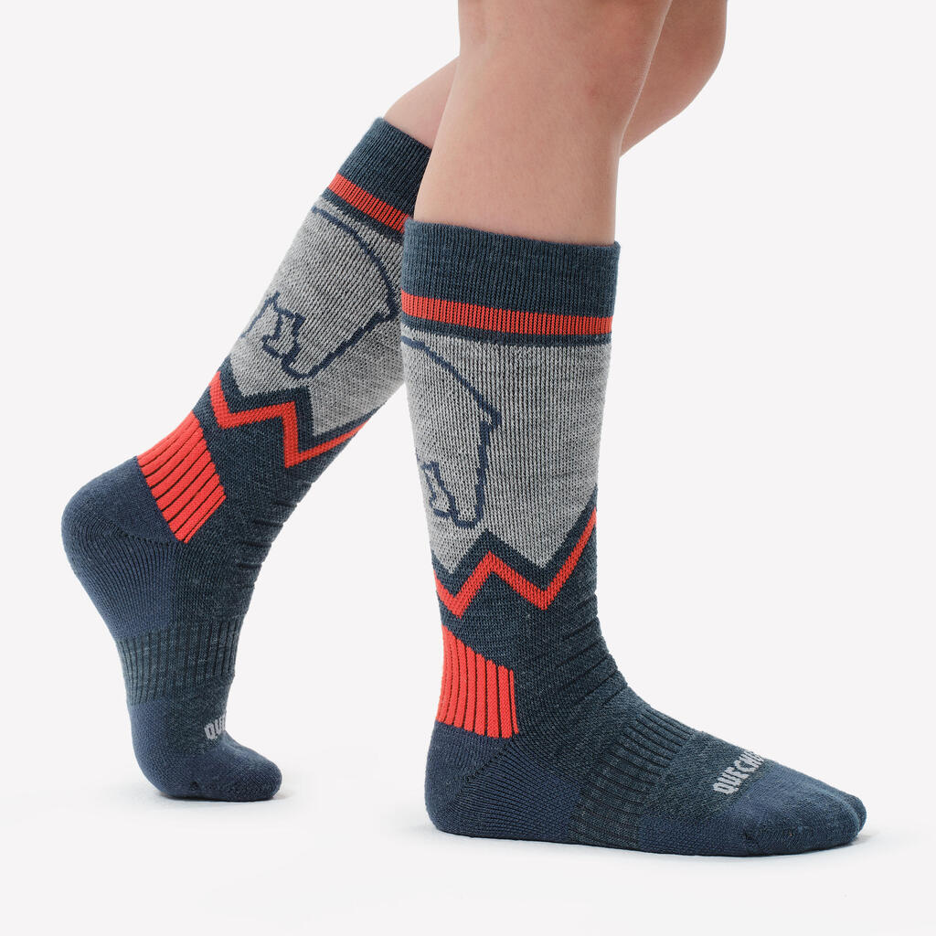 Chaussettes chaudes de randonnée - SH100 MID - enfant X2 paires