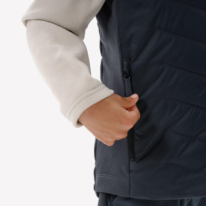 Gilet doudoune de randonnée enfant 7-15 ans, MH500 noir