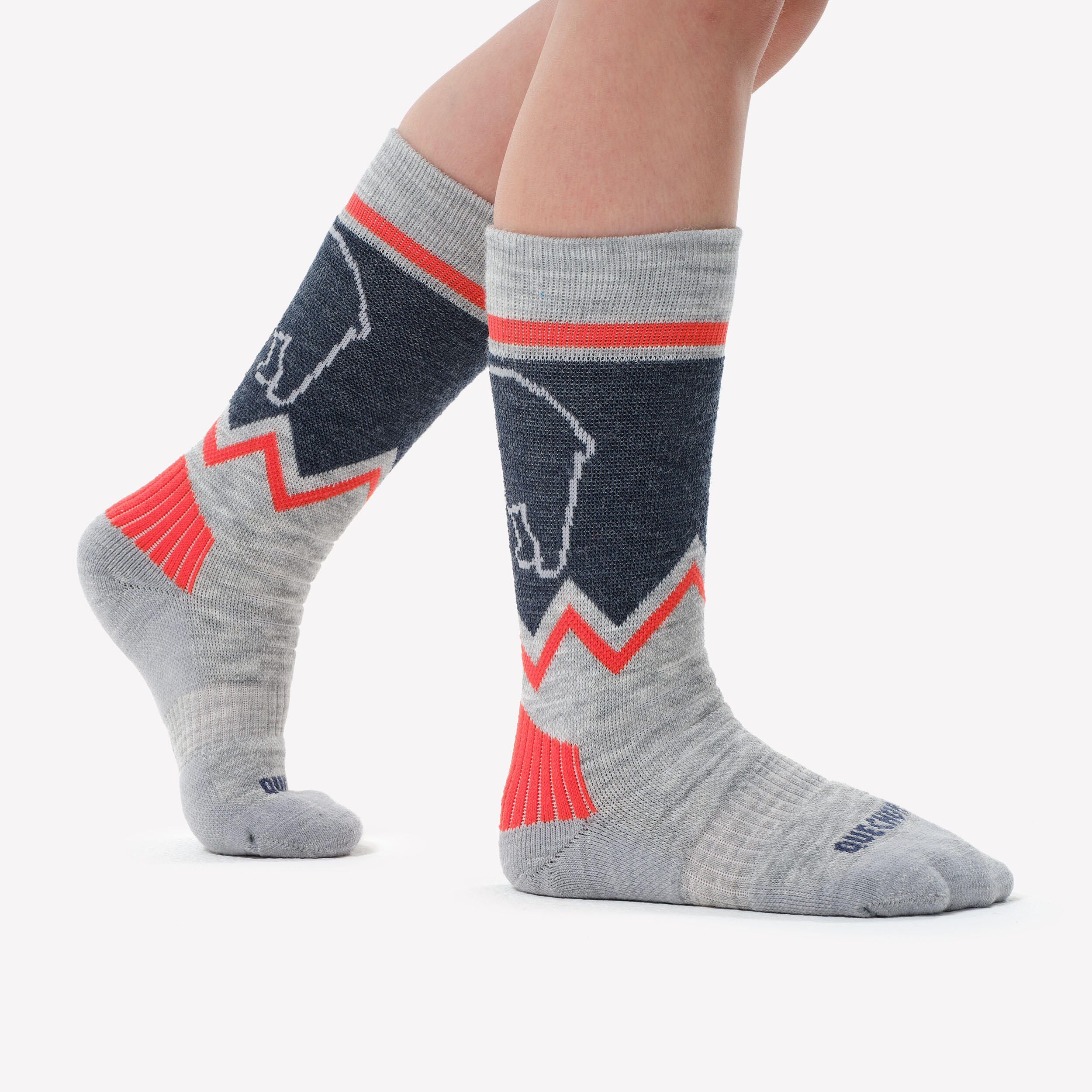 Kids’ Warm Mid-Height Hiking Socks x2 – SH 100 - QUECHUA